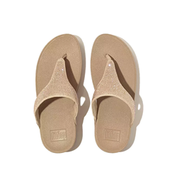 LULU CRYSTAL SANDALI INFRADITO IN PELLE METALIZZATA CON BRILLANTINI LATTE BEIGE